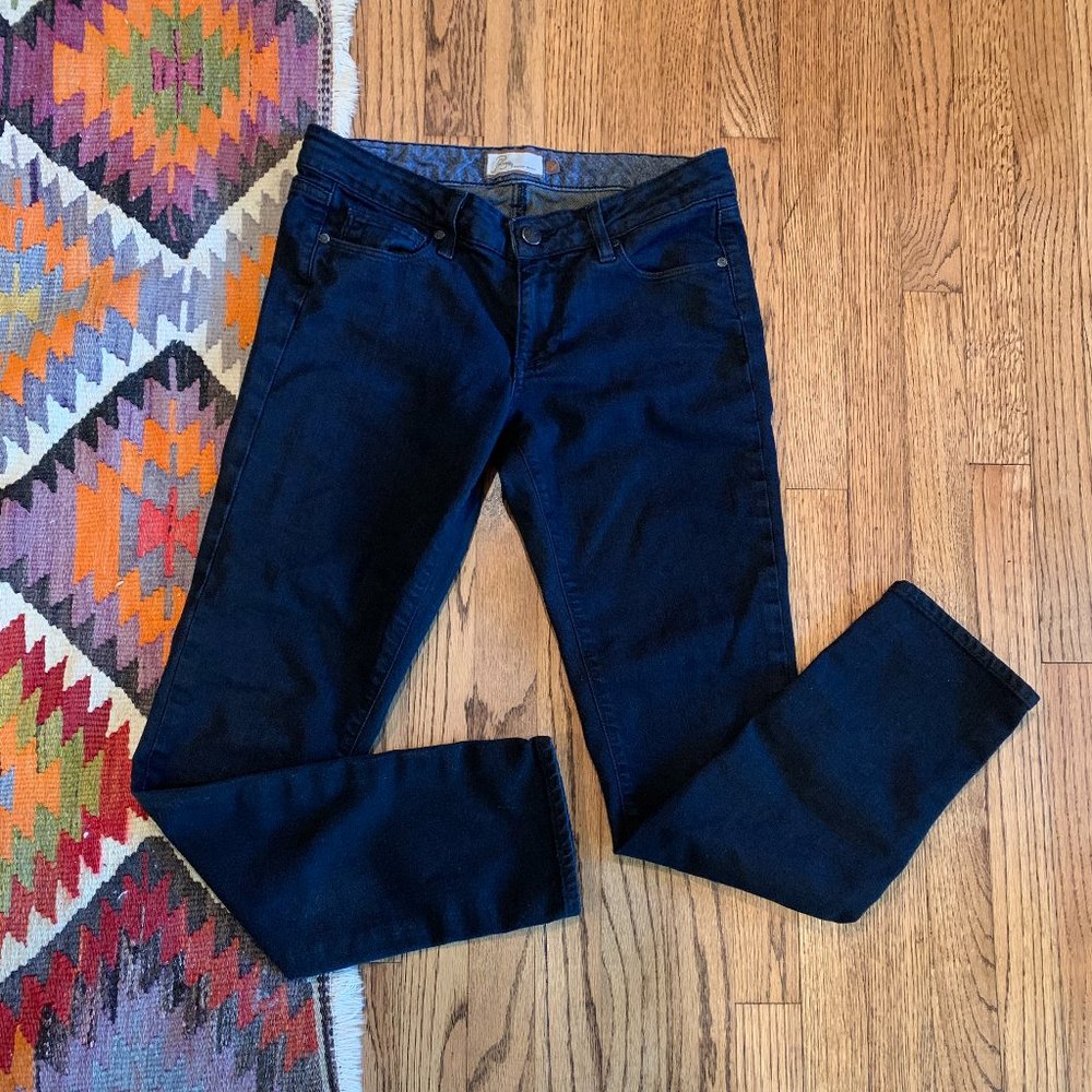 PAIGE Premium Denim Black Skyline Ankle Peg | Size 27